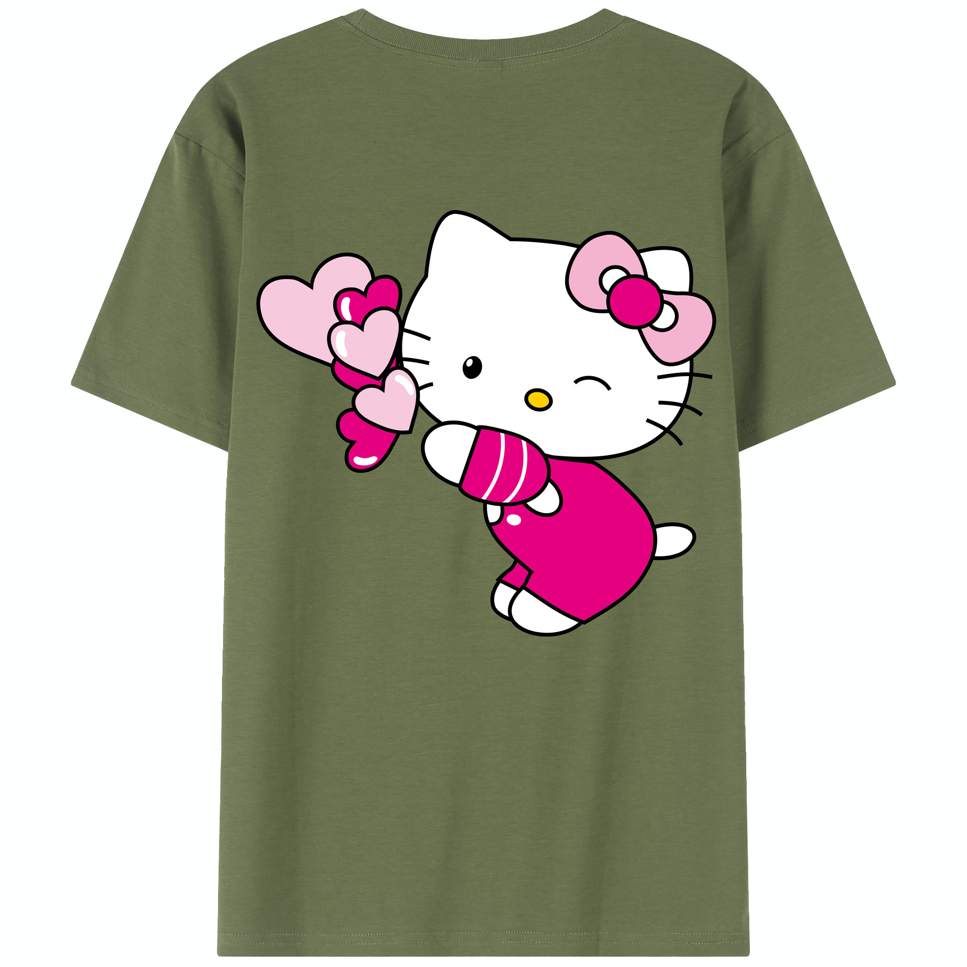 （画像用） Hello Kitty ハローキティ 綿100％半袖Tシャツ（背面プリント）